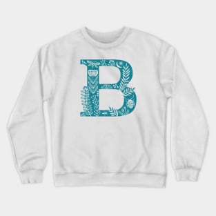 Letter B bright teal Crewneck Sweatshirt